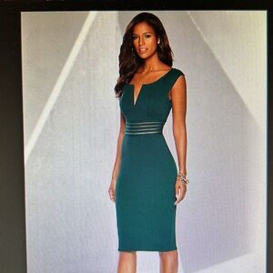 VENUS Dark Green Midi Dress